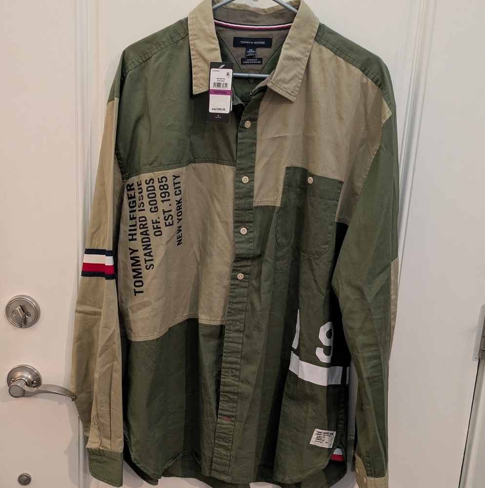 Tommy Hilfiger Green Patchwork Shirt
